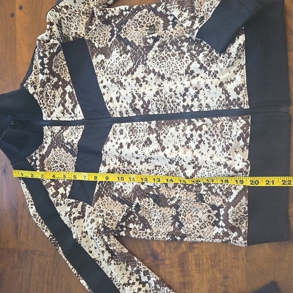 Buddy Love Vonn Elastic Track Jacket In Slither Brown & Black Snake Print Size M - Picture 9 of 13